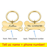 Personalized Collar Pet ID Tag Engraved Pet ID Name for Cat Puppy Dog Tag Pendant Keyring Bone Pet Accessories
