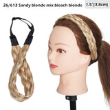 S-noilite Bohemian Plaited Headband Synthetic Braids Hair With Adjustable Belt Hairpiece Hair For Woman Hair Style Accessories