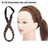 S-noilite Bohemian Plaited Headband Synthetic Braids Hair With Adjustable Belt Hairpiece Hair For Woman Hair Style Accessories