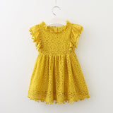 Summer  Girls Lace Cake Dress Kids Sleeveless Floral Mesh Wedding Dresses Children Clothing For Baby Girls 3 to 8 Years