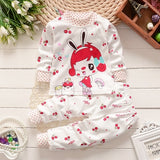 Children's Cotton Boys and Girls Baby Cotton Underwear Set Children's Autumn Clothes Long Pants Home Service Baby Clothes