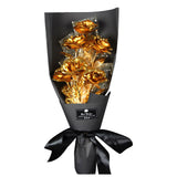 24K Foil Plated Gold Rose Bouquet Proposal Gift Flowers Box Wedding Decor