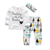 3Pcs Newborn Baby Girls Clothes Set Letter You Make Me Smile Long Sleeve Tops Casual Pants and Headband Infant Clothing Outfits