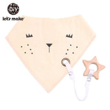 Let's Make Baby Stuff Bibs & Burp Cloths 1pc Cotton Bib Cartoon Silicone Teether BPA Free Baby Things Feeding Baberos Burp Cloth