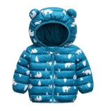 Cute 1- 5y baby girls jacket kids boys Light down coats with ear hoodie spring girl clothes infant children's clothing  for boys