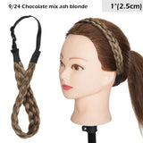 S-noilite Bohemian Plaited Headband Synthetic Braids Hair With Adjustable Belt Hairpiece Hair For Woman Hair Style Accessories