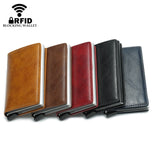 Man Women Smart Wallet Business Card Holder Hasp Rfid Wallet Aluminum Metal Credit Business Mini Card Wallet
