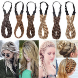 S-noilite Bohemian Plaited Headband Synthetic Braids Hair With Adjustable Belt Hairpiece Hair For Woman Hair Style Accessories
