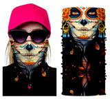 3D Skull Skeleton Balaclava Seamless Motorcycle Neck Face Shield Mask Scarf Bicycle Hunting Outdoor Anti-UV Bandana Headband