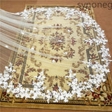 Real Photo 3m One Layer Wedding Veil With Comb White Lace Edge Bridal Veils Ivory Appliqued Cathedral Wedding Veil