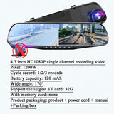 HD 1080P Car Dvr Mirror Video Recorder 2 Lenns Loop Recording With Parking Video 250mAh Built-in Battery Car Camera