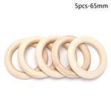 5/10/20/50pcs Natural Wood Teething Beads Wooden Ring Children Kids DIY Wooden Jewelry Making Crafts 10 Size