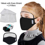 Child Dustproof Outdoor Face Protective Face Mask with Eyes Shield + 2 Filters Face Mascarillas Cosplay Costume Accessories