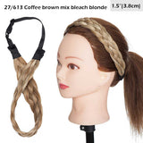 S-noilite Bohemian Plaited Headband Synthetic Braids Hair With Adjustable Belt Hairpiece Hair For Woman Hair Style Accessories