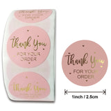 24Types Pink Label Stickers Foil Thank You Stickers 1'' 500pcs Taste Business Order Home Hand madeSticker Wedding Envelope Seals