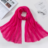 Muslim Women Crinkle Hijab Scarf Soft Solid Cotton Head ScarvesTurban Shawls and Wraps hijab femme musulman kopftuch