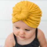 Infant Kids Newborn Baby Turban Knotted Head Wrap Headbands India Hats Beanie Cotton blend Hair Cap Children Girl Boy Head band