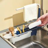 Telescopic Sink Shelf Kitchen Sinks Organizer Soap Sponge Holder