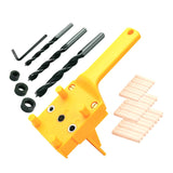 Quick Wood Doweling Jig ABS Plastic Handheld Pocket Hole Jig System 6/8/10mm Drill Bit Hole Puncher For Carpentry Dowel Joints