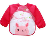 Baby Bandana Bibs Cute Cartoon Bibs Waterproof Infant Eating Children Drawing Long Sleeve Apron Baby Self Feeding Bib