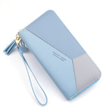 Geometric Luxury Brand Leather Wallets Women Long Zipper Coin Purses Tassel Design Clutch Wallet Female Money Credit Card Holder