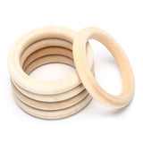 5/10/20/50pcs Natural Wood Teething Beads Wooden Ring Children Kids DIY Wooden Jewelry Making Crafts 10 Size