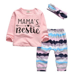 3Pcs Newborn Baby Girls Clothes Set Letter You Make Me Smile Long Sleeve Tops Casual Pants and Headband Infant Clothing Outfits