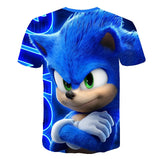 Summer Boys Cartoon Sonic hedgehog t shirt Blue 3D Printed Girls Streetwear Children Kids Clothes Baby Funny Tshirt O-Neck