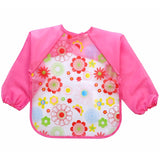 Baby Bandana Bibs Cute Cartoon Bibs Waterproof Infant Eating Children Drawing Long Sleeve Apron Baby Self Feeding Bib