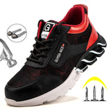 Breathable Men's Safety Shoes Boots With Steel Toe Cap Casual Men's Boots Work Indestructible Shoes Puncture-Proof Work Sneakers