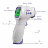 Infrared Forehead Digital Thermometer Gun IR Laser Non Contact Thermometer with 3 Color Backlight Display for Baby Adults sensor