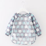 Baby Bandana Bibs Cute Cartoon Bibs Waterproof Infant Eating Children Drawing Long Sleeve Apron Baby Self Feeding Bib