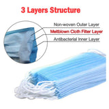 100 Pcs Pink Blue Blak White Disposable Protectiv Masks Non-woven 3-layer Face Mask Breathable Elastic Earband  Adult Mouth Mask - shopwishi 