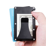 Gemeer Carbon Fiber Credit Card Holder RFID Non-scan Metal Wallet Purse Male Business Card Holder Carteira Masculina Billetera