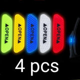 4Pcs/set Car Door Stickers Universal Safety Warning Mark OPEN High Reflective Tape Motorcycle Bike Helmet Sticker