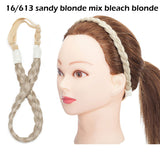 S-noilite Bohemian Plaited Headband Synthetic Braids Hair With Adjustable Belt Hairpiece Hair For Woman Hair Style Accessories
