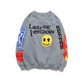 Kanye West Graffiti Letter Print Plus Velvet Sweatshirt Men Harajuku Fleece Hoodie Hip Hop Stranger Things Hooded Hoodies
