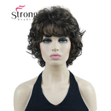 StrongBeauty Short Wig Soft Tousled Curls Blonde Highlights Full Synthetic Wigs COLOUR CHOICES