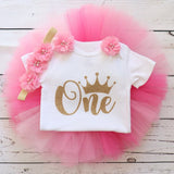 Baby Girl First Birthday Outfit Ensemble One Year Little Girl Dress Clothing Baby Child Summer Clothes Infant Christening Suits