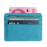 TRASSORY Small Mini Travel Lizard Pattern Leather Bank Business Id Card Holder Wallet Case For Men Women With Id Window