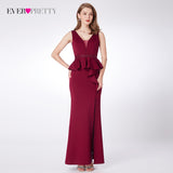 Ever-Pretty Mermaid V-Neck Sleeveless Draped Formal Party Gowns