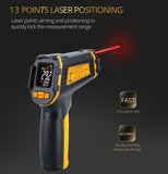 Digital Infrared Thermometer Laser Temperature Meter Non-contact Pyrometer Imager Hygrometer IR termometro Color LCD Light Alarm