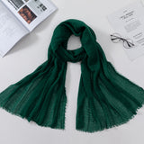 Muslim Women Crinkle Hijab Scarf Soft Solid Cotton Head ScarvesTurban Shawls and Wraps hijab femme musulman kopftuch