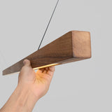 Nordic Wood Pendant Lights LED Modern Pendant Lamps for Dining Living Room Kitchen Office Shop Bar Cafe Long Strip Hanging Lamp
