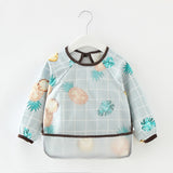 Baby Bandana Bibs Cute Cartoon Bibs Waterproof Infant Eating Children Drawing Long Sleeve Apron Baby Self Feeding Bib