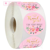Pink Paper Label Stickers Gold Thank You Sticker Scrapbooking 500pcs for Wedding Gift Card Business Packaging Stationery Sticker