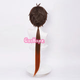 Genshin Impact Zhongli Cosplay 90cm Long Christmas Brown Orange Wig Cosplay Anime Wigs Heat Resistant Synthetic Wigs Halloween