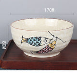 FANCITY Japanese Underglaze Hand-painted 7-inch Ceramic Household Ramen Bowl Soup Bowl Commercial Restaurant Noodle Bowl Large
