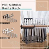 5 in 1 Pant Rack Hanger for Clothes Organizer Multifunction Shelves Closet Storage Organizer StainlessSteel Folding clothes hang