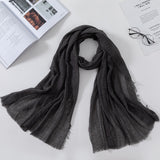 Muslim Women Crinkle Hijab Scarf Soft Solid Cotton Head ScarvesTurban Shawls and Wraps hijab femme musulman kopftuch